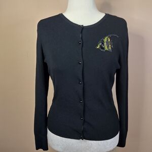 Guy Harvey Bluewater black cardigan  med to small fit. Brand new? Angel sequins